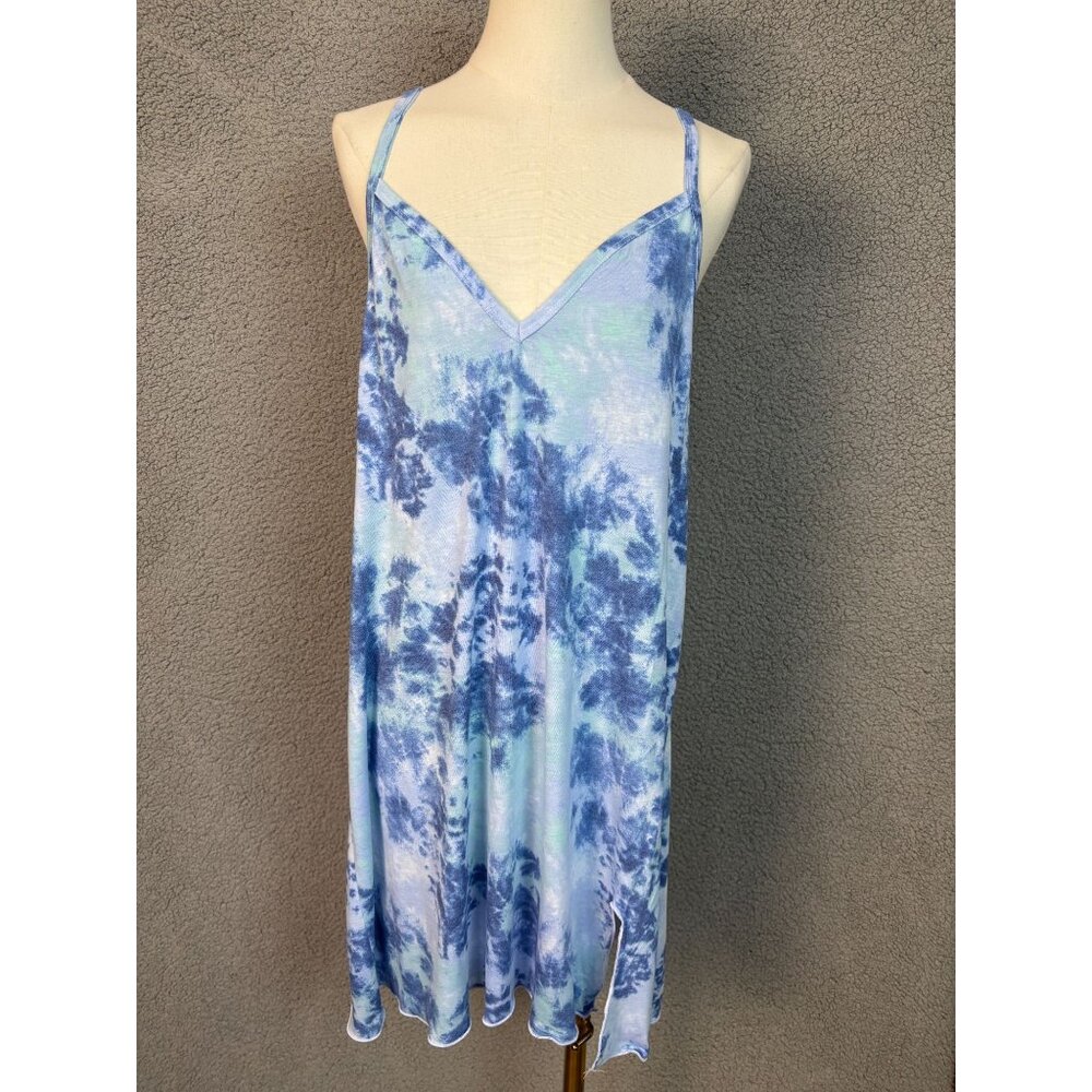 Miken Women's Tie Dye Swim Cover-Up Dress Boho Mist Nile Blue Extra Large NWT's
